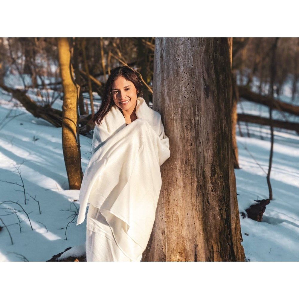 White Alpaca Blanket - Native Design - Tribal Blanket  - Boho Throw
